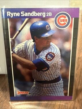 Donruss 1989 Ryne Sandberg Baseball Trading Card - Blue